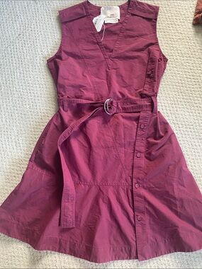 Philip Lim for rent the runway Sleeveless Belted Dress in Berry Plum, 0